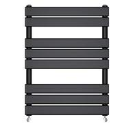 NRG Contemporary Flat Panel Bathroom Heated Towel Rail Radiator Rad Warmer for Living Room and Kitchen - 800 x 600 Black