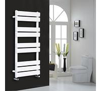 NRG Contemporary Flat Panel Bathroom Heated Towel Rail Radiator Rad Warmer for Living Room and Kitchen - 1000 x 600 Gloss White