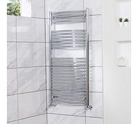 NRG Curved Heated Towel Rail Radiator Bathroom Central Heating Ladder Warmer Rad 1200x600mm Chrome