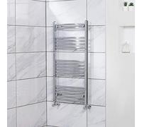 NRG Curved Heated Towel Rail Radiator Central Heating 1000x500mm Chrome