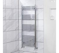 NRG Curved Heated Towel Rail Radiator Central Heating 1200x500mm Chrome