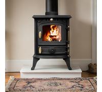 NRG Defra 4.5KW Cast Iron Multi Fuel Stove, High Efficiency Wood Burning Fireplace Heater - Free Standing Indoor Stove for Living Room & Bedroom