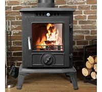 NRG Defra 5KW Eco Design Stove MultiFuel Cast Iron Fireplace Portable