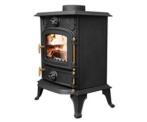 NRG Defra 5KW Stove MultiFuel Cast Iron Fireplace, Stove Fan, Thermometer