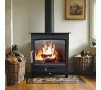 NRG DEFRA Approved Multifuel Stove 8KW, Wood Burning Stove & Multifuel For Home, Wood Logs or Smokeless Fuels (490 x 335 x 585mm)