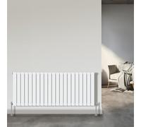 NRG Designer Flat Panel Single Column Radiator Premium Gloss White 600x1428mm Bathroom Central Heating