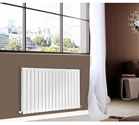 NRG Designer Horizontal Bathroom Radiator Modern Flat Panel Double Column Central Heating Gloss White 600x1156mm