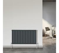 NRG Designer Radiator Anthracite 600x1020mm Flat Panel Double Column