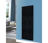 NRG Designer Radiator Black 1600x680 Flat Single Panel Rads for Bathroom