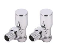 NRG Designer Radiator Valve 15mm Manual Angled Valves One Pair Chrome