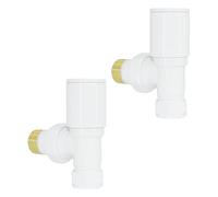 NRG Designer Radiator Valve 15mm Manual Angled Valves One Pair White