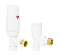 NRG Designer Radiator Valve Angled Thermostatic Valves White