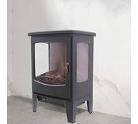 NRG Electric Freestanding Stove Fire with LED Log Flame Effect Indoor Heater Portable Fireplace Stove 1800W MAX