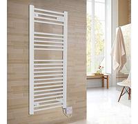 NRG Electric Heated Towel Rail Manual Warmer Radiator Bathroom Rad White 1100x500 250W