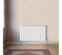 NRG Flat Double Panel Designer Radiator, White Horizontal 600x1020mm