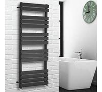 NRG Contemporary Flat Panel Bathroom Heated Towel Rail Radiator Rad Warmer - 1600 x 450 Anthracite