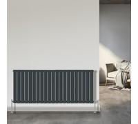 NRG Horizontal Flat Panel Column Designer Radiator 600x1428mm Bathroom Central Heating Anthracite Single
