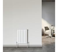 NRG Modern Horizontal Flat Panel Column Radiator Designer Bathroom Central Heating Gloss White Double 600x408mm