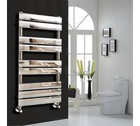 NRG Contemporary Flat Panel Bathroom Heated Towel Rail Radiator Rad Warmer for Living Room and Kitchen - 1000 x 450 Chrome