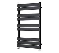NRG Flat Panel Heated Towel Rail Radiator Rad Warmer, 1000x600 Black