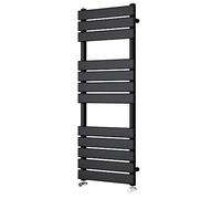 NRG Flat Panel Heated Towel Rail Radiator Rad Warmer, 1200x450 Black
