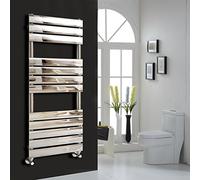 NRG Flat Panel Heated Towel Rail Radiator Rad Warmer, 1200x450 Chrome