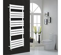 NRG Contemporary Flat Panel Bathroom Heated Towel Rail Radiator Rad Warmer for Living Room and Kitchen - 1600 x 600 Gloss White