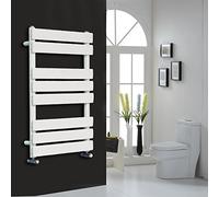 NRG Flat Panel Heated Towel Rail Radiator Rad Warmer, 800x600 Gloss White