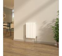 NRG Gloss White 600x408mm Horizontal Radiator Designer Flat Panel Single Column Bathroom Central Heating + Free Angled Valves