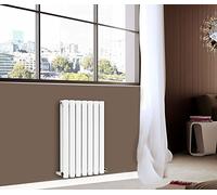 NRG Gloss White 600x413mm Horizontal Double Panel Oval Column Designer Radiator Bathroom Central Heating for Living Room and Kitchen