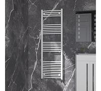 NRG Gloss White Curved Central Heating Towel Rail Bathroom Heated Rad Radiators Ladder Warmer - 1600×500mm