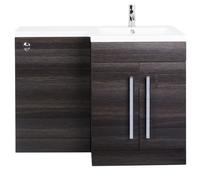 NRG Grey Right Hand Combination Bathroom Storage Cabinet Vanity Unit Set Flat Pack(No Toilet and Cistern)