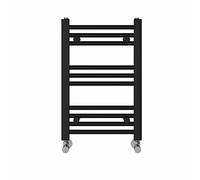 NRG Heated Towel Rail Black Bathroom Straight Ladder Radiator Rad 600×400mm