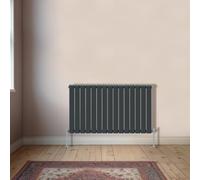NRG Horizontal 600x1020mm Double Flat Panel Designer Radiator Anthracite