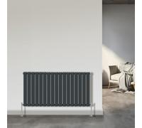 NRG Horizontal 600x1156mm Anthracite Designer Radiator Flat Panel Double Column Bathroom Central Heating