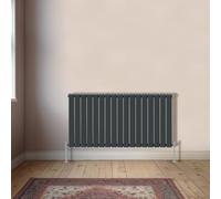 NRG Horizontal 600x1156mm - Double Flat Panel Column Designer Bathroom Central Heating Radiator Anthracite