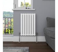NRG Horizontal 600x413 Oval Column Designer Radiator Central Heating Single Panel Gloss White