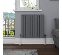 NRG Horizontal 600x590 Oval Column Designer Radiator Central Heating Single Panel Anthracite