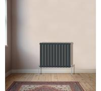 NRG Horizontal 600x748mm Double Flat Panel Designer Radiator Anthracite
