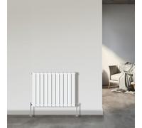 NRG Horizontal Flat Panel Double Column Designer Radiator 600x748mm Central Heating Gloss White