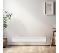 NRG Horizontal Oval Central Heating Double Column Radiator 1600x236mm White