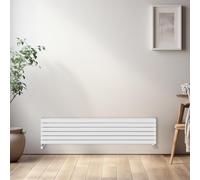 NRG Horizontal Oval Central Heating Double Column Radiator 1600x354mm White