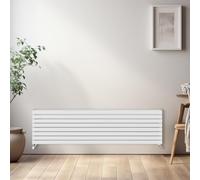 NRG Horizontal Oval Central Heating Double Column Radiator 1800x472mm White