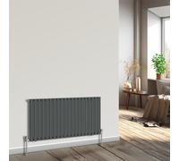 NRG Horizontal Oval Column Radiator 600x1180mm Single Panel Anthracite