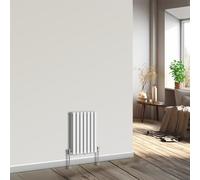 NRG Horizontal Oval Column Radiator 600x413mm Double Panel White