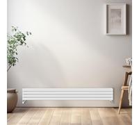 NRG Horizontal Oval Radiator Bathroom Central Heating Double Column Designer Radiators 1800x236mm - White