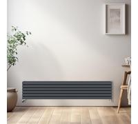 NRG Horizontal Oval Radiator Bathroom Central Heating Double Column Designer Radiators 1800x354mm - Anthracite