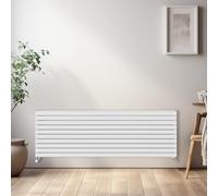 NRG Horizontal Oval Radiator Bathroom Central Heating Double Column Designer Radiators 1800x590mm - White