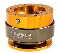 NRG Innovations Gen 2.0 Steering Wheel Quick Release Adapter 6-HOLE with Mounting Bolts (Rose Gold Body/Titanium Chrome Ring), NRG-SRK-200RG