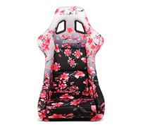 NRG Innovations NRG-FRP-302-SAKURA Fiber Glass Ombre Sakura Print Fixed Back Bucket Seat w/Bottom Mount Bracket